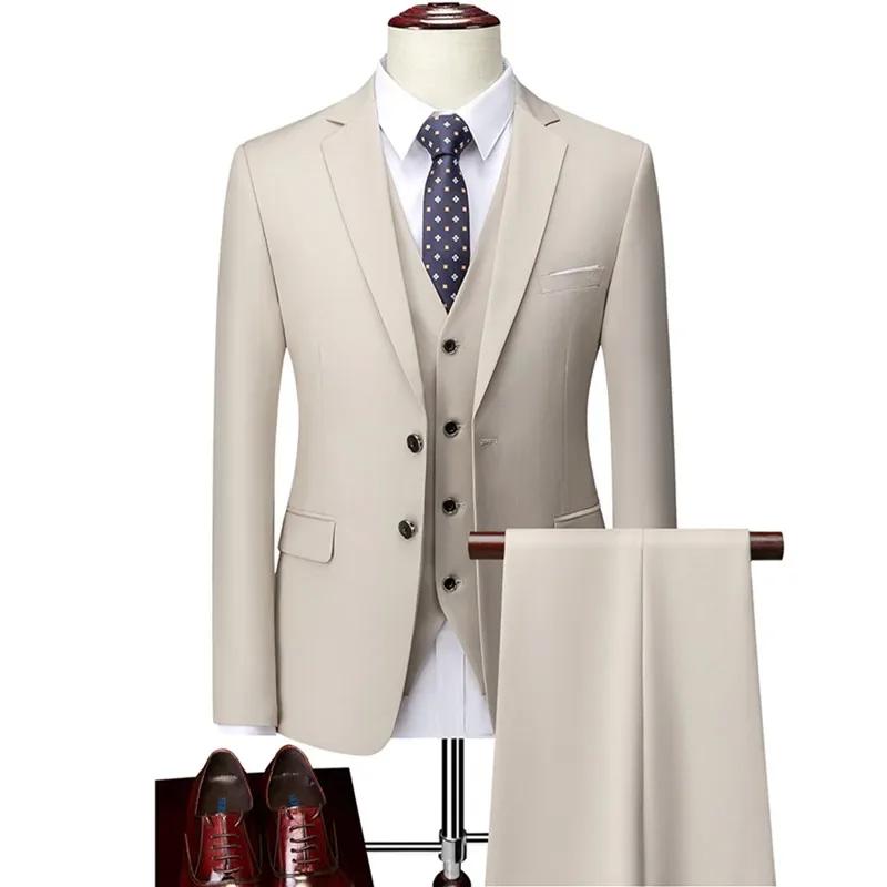 Tuxedos de mariage classique, costumes solides décontractés, coupe cintrée, costume pour garçons d'h