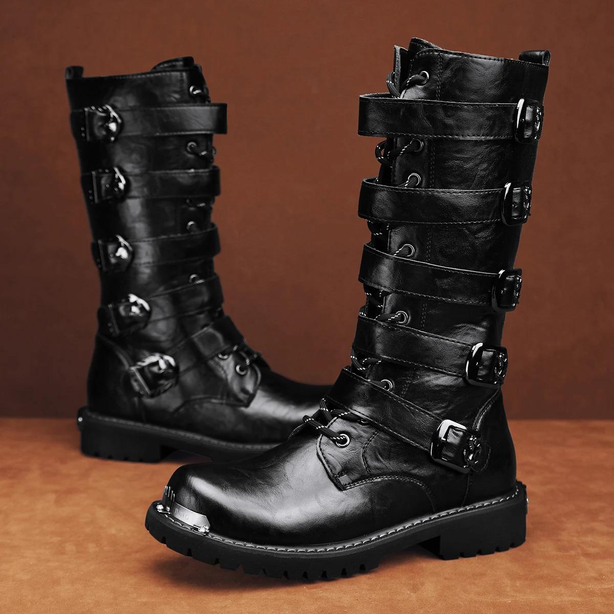 Bottes de moto montantes décontractées pour hommes, bottes de travail de protection de sécurité, ext