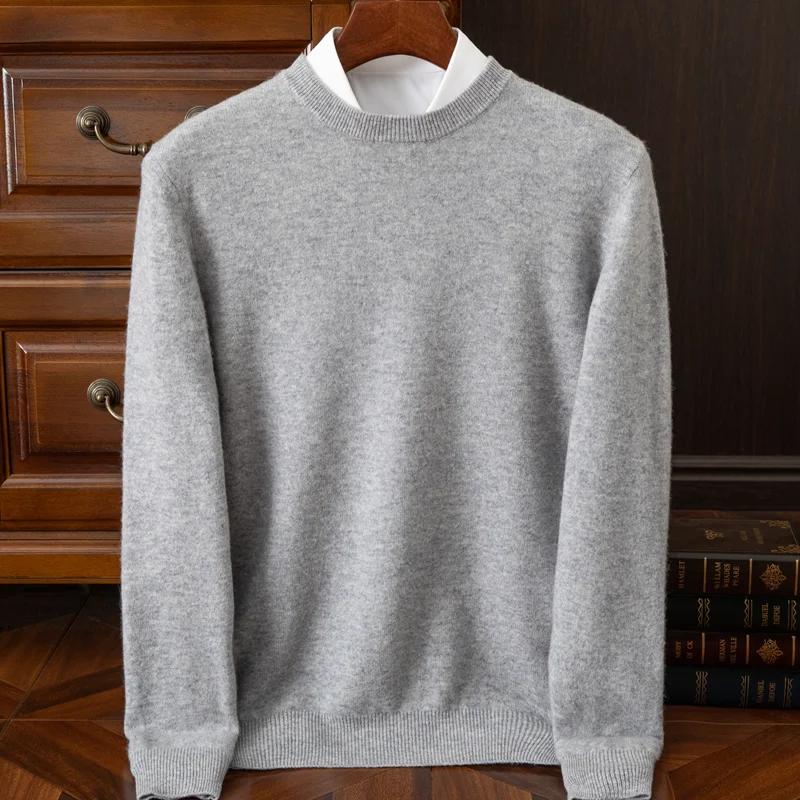 2025 pull en cachemire col rond pulls hommes ample surdimensionné M-3XL tricoté bas chemise automne