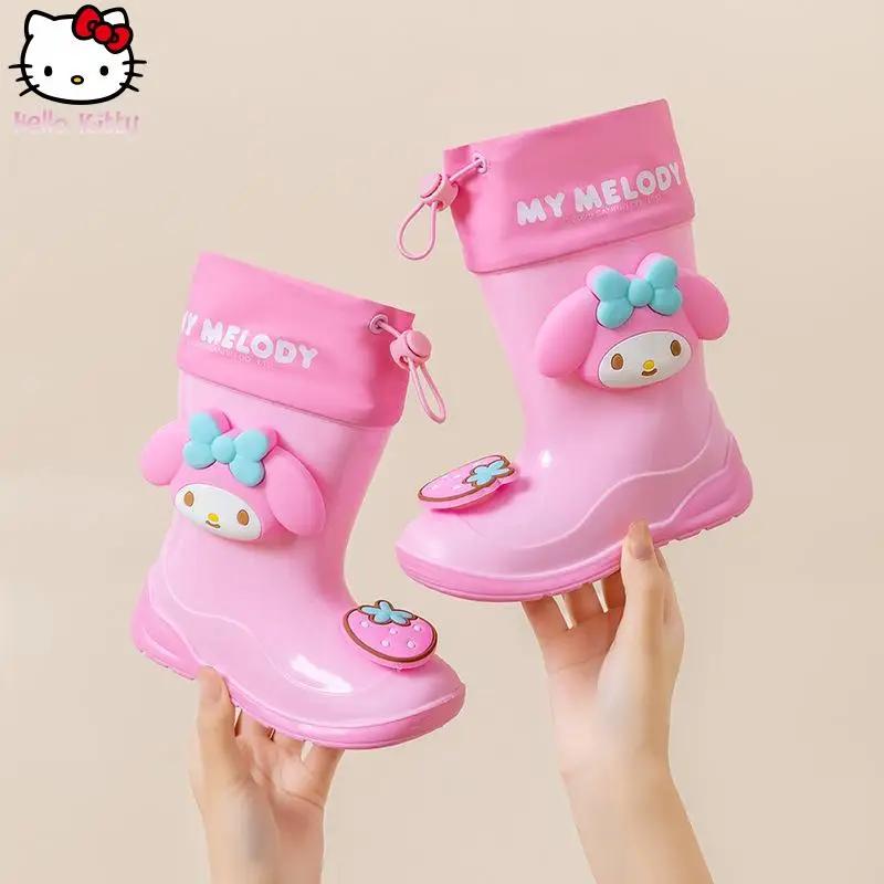 Bottes de pluie Hello Kitty pour enfants, nouvelle collection, semelle intermédiaire, dessin animé,