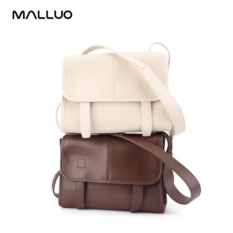 Sac à bandoulière en cuir véritable pour femmes, couleur unie, sac à bandoulière multi-poches, sac m