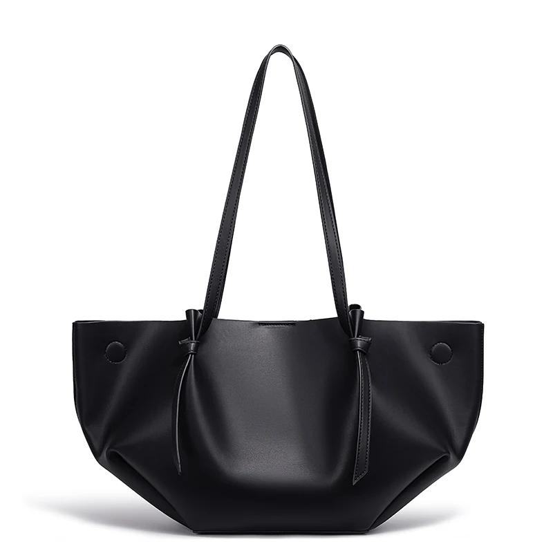 Sac fourre-tout pour femme de grande capacité, sac à main à bandoulière plissé doux avec un petit sa