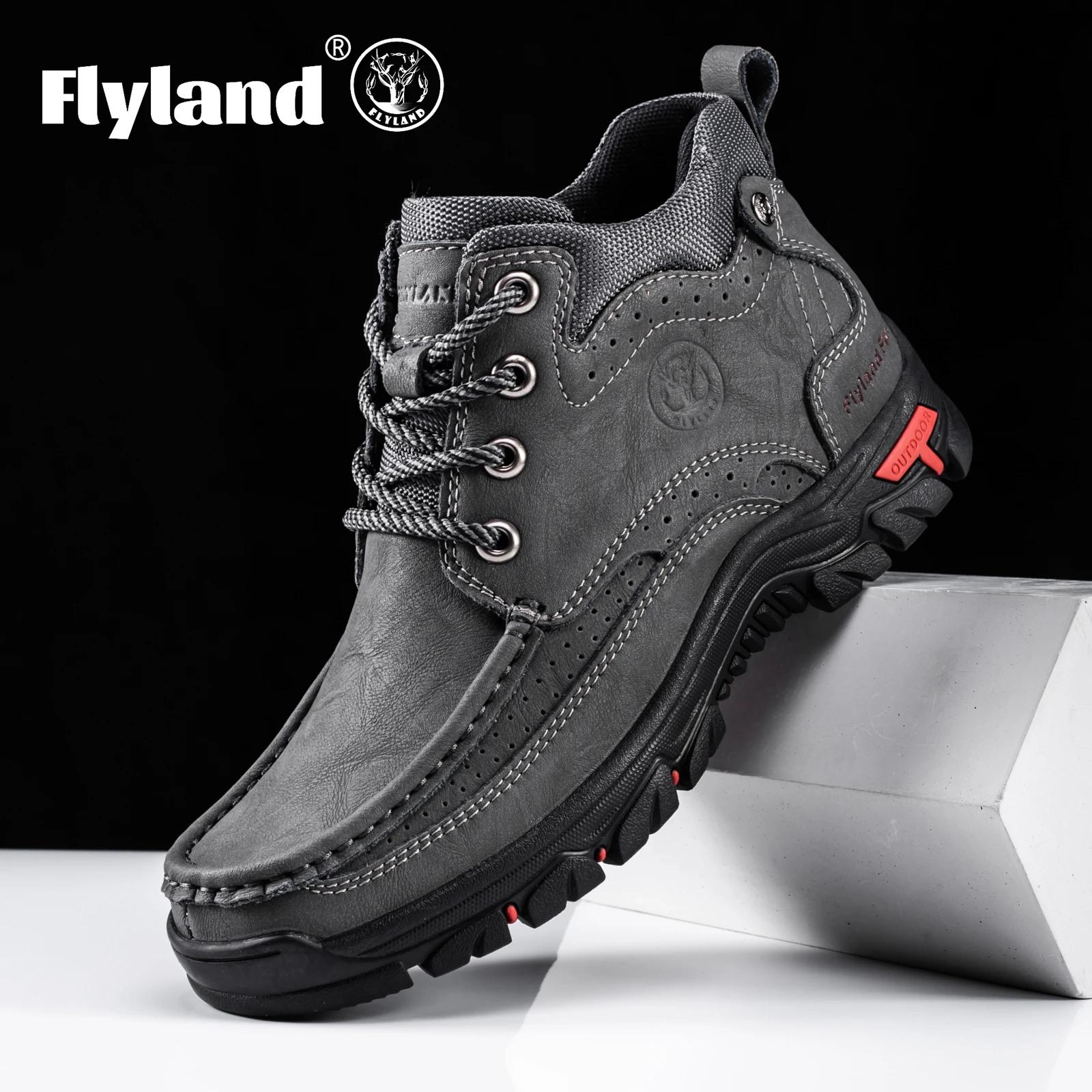 FLYLAND hommes Chukka bottes chaussures en cuir décontractées mode Vintage à la main hommes baskets