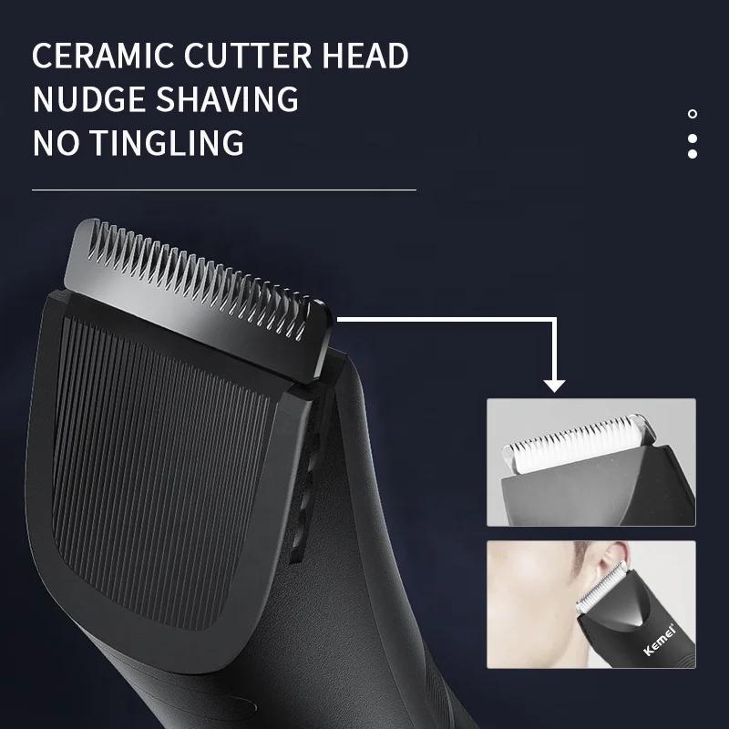 Kemei KM-1838 zone d'aine tondeuse à cheveux tondeuse à gazon lame en céramique imperméable humide s