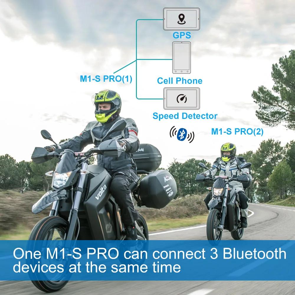 Intercom Bluetooth pour casque de moto Fodsports M1-S Pro, communication de groupe pour 10 motards,