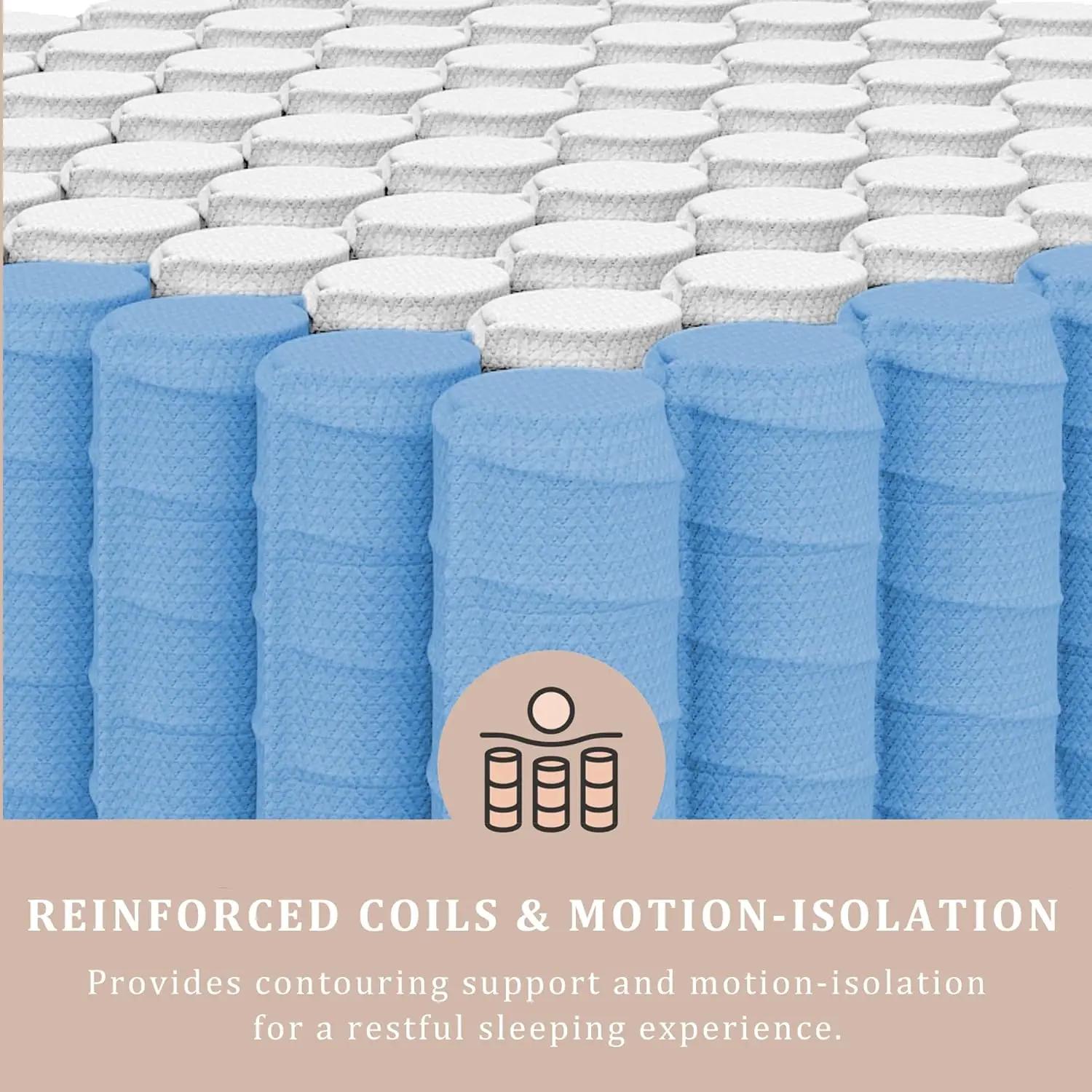 BedStory-Matelas en mousse à mémoire de forme, 12 pouces, gel hybride Full/King, taille Queen avec t