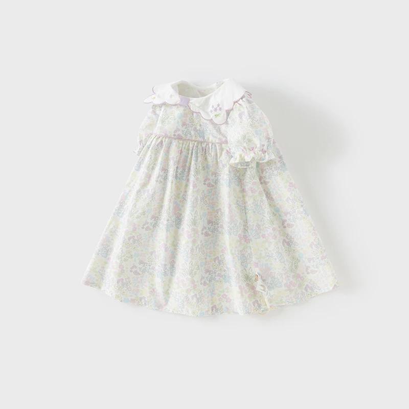 Dave Bella filles bébé robe été mode décontracté doux mignon imprimé enfants coton mince princesse r