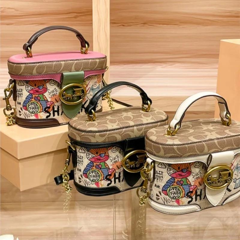 Sac à main pour femme, sac à chaîne haut de gamme, sac chariot rétro pour femme, sac cylindrique à b