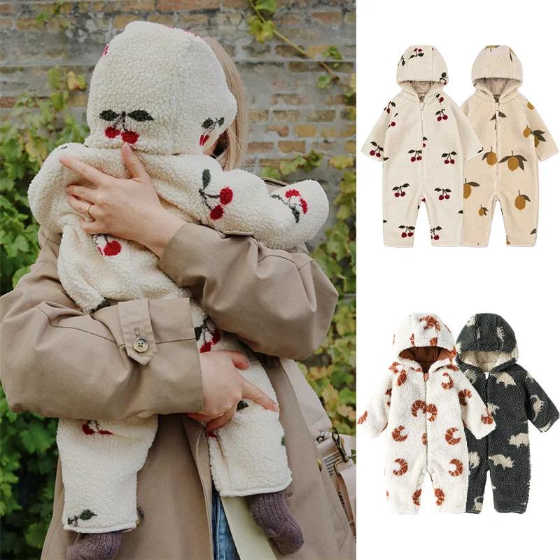 Combinaisons en velours pour bébés filles, motif dessin animé, chaudes et épaisses, pour l'automne e