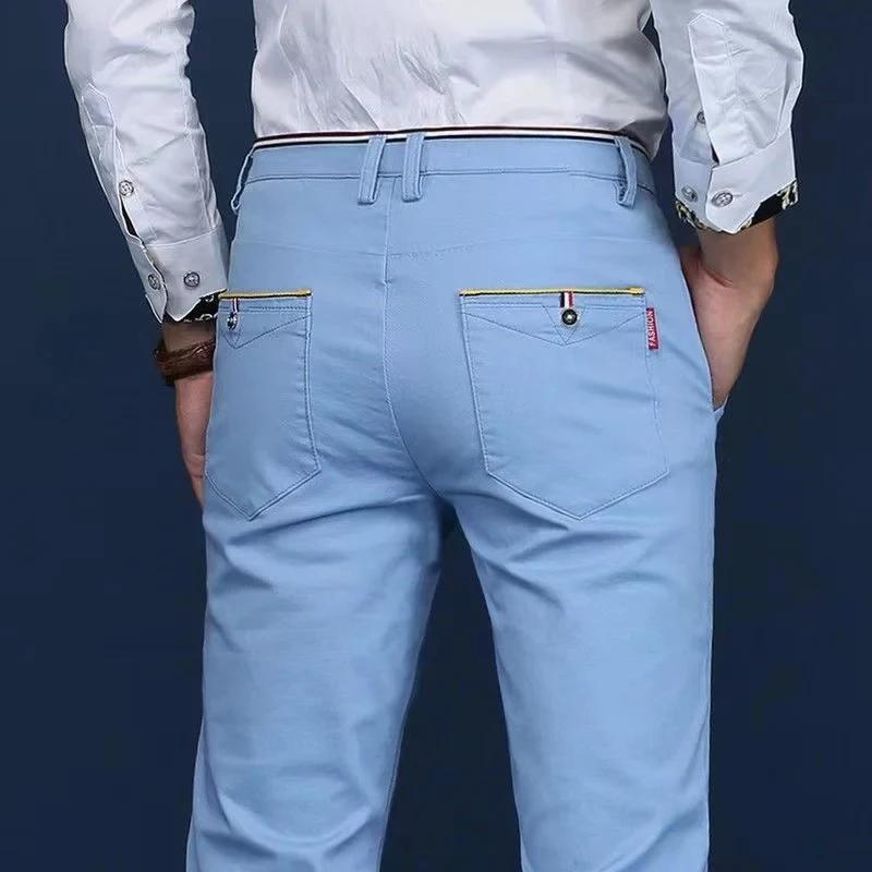 6 couleurs mode hommes coupe ajustée pantalons décontractés Style coréen affaires travail pantalon t
