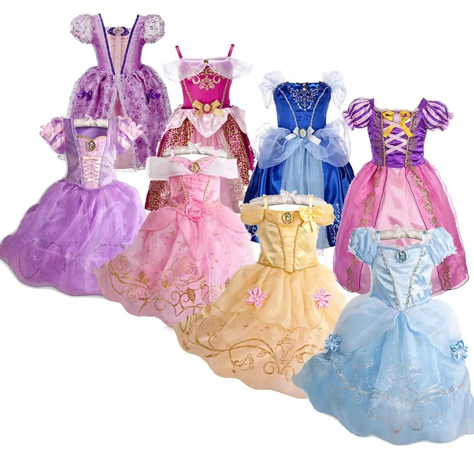Costume princesse enfant Raiponce Belle - Robe fleurie carnaval Noël - Déguisement fille anniversaire 2024