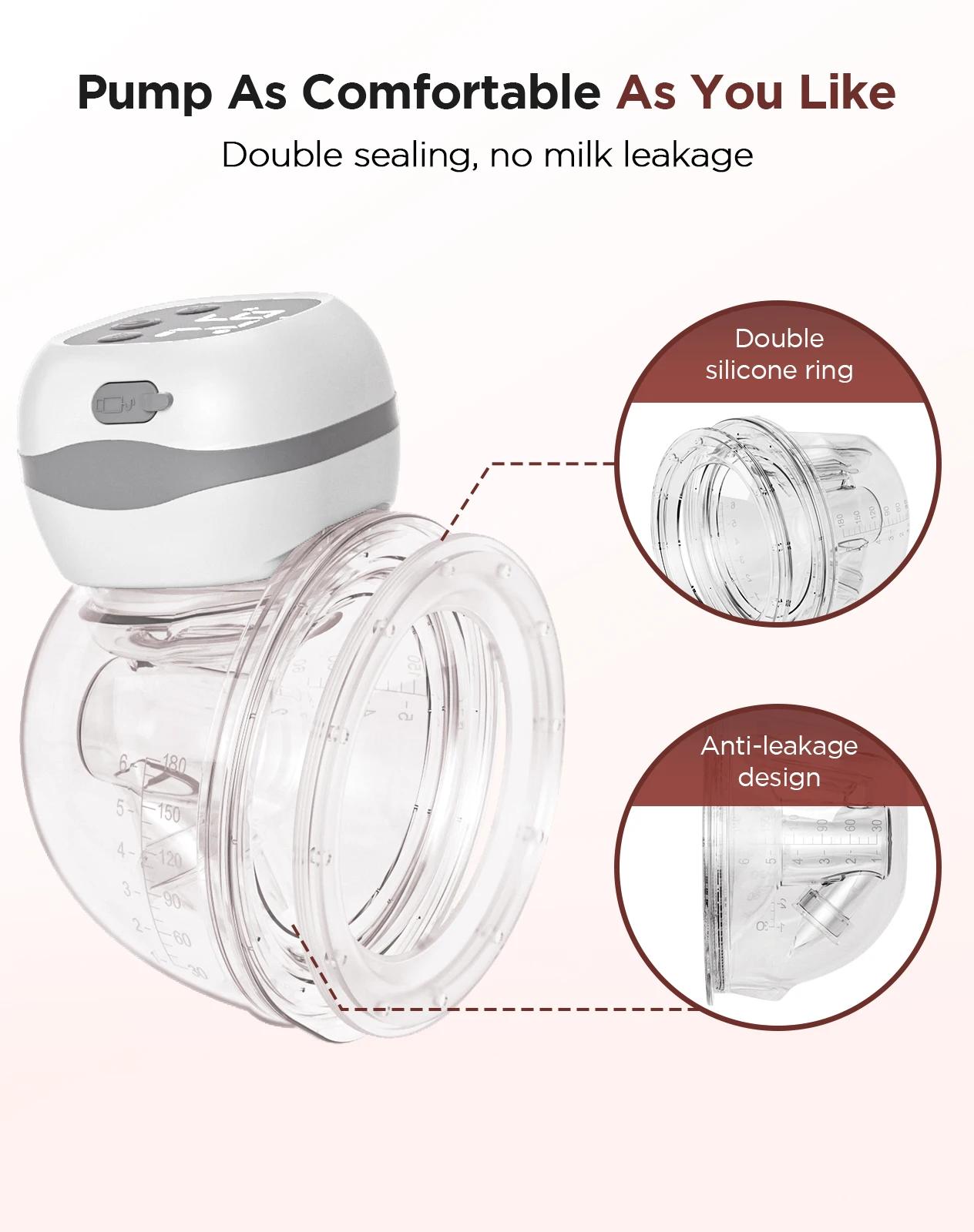 2 pièces tire-lait électrique mains libres sans BPA 12 niveaux et 3 Modes mise à niveau tire-lait po