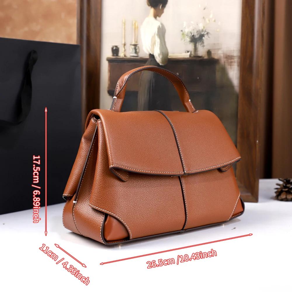 Nouveau Sac à Main Rétro Simple 2026 – Polyvalent et Élégant, Sac Bandoulière Couleur Unie pour Traj