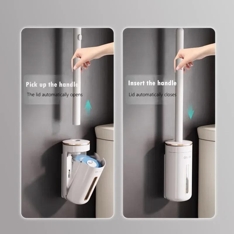 Brosse de toilette jetable, nettoyeur de toilettes mural, outil de nettoyage de tête de remplacement