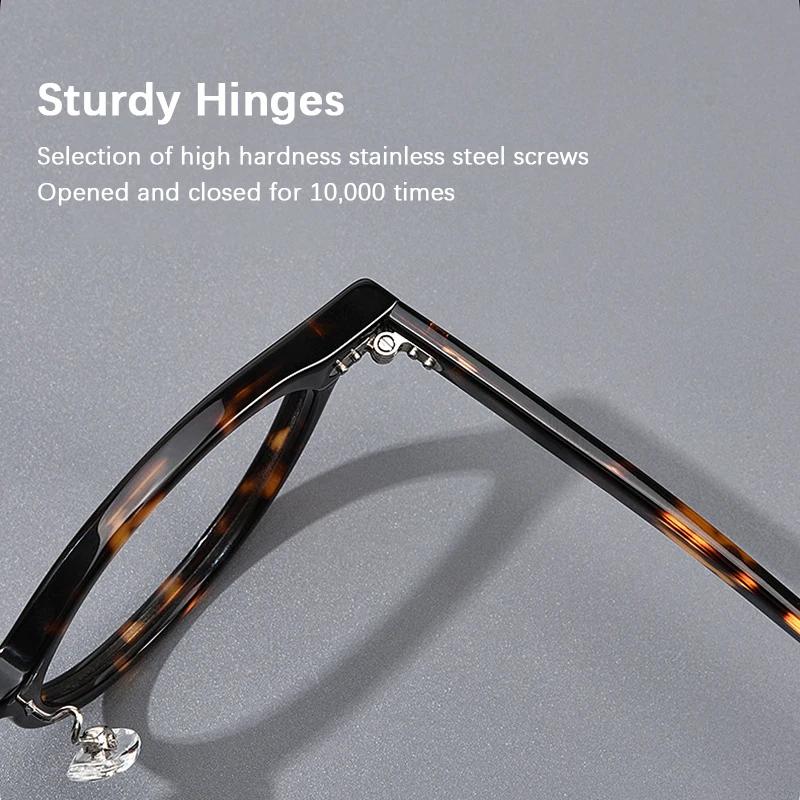 Monture de lunettes vintage ronde en acétate pour hommes et femmes, style décontracté professionnel,
