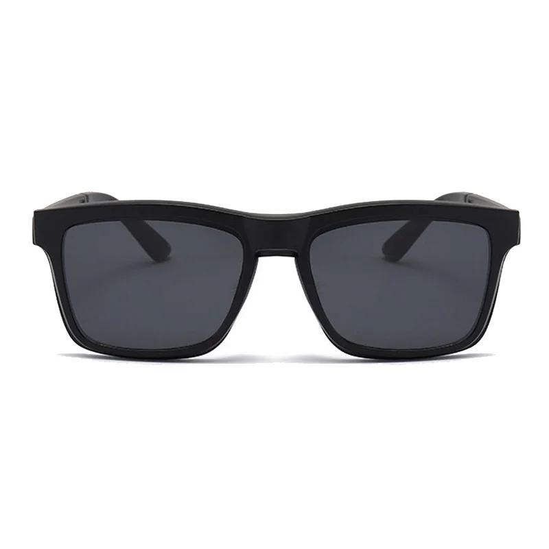Lunettes de soleil polarisées carrées pour hommes avec clip magnétique 5 Lenes, monture TR90 grise,