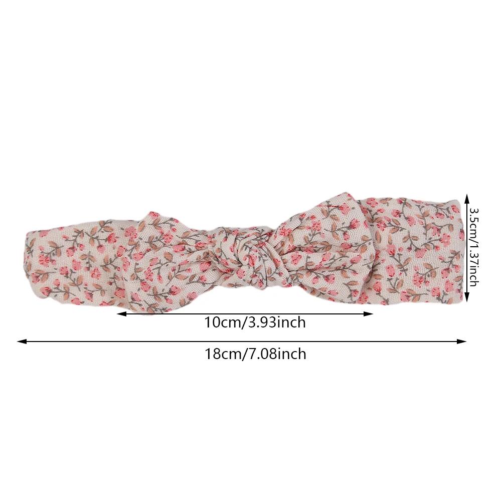 5 pièces/ensemble solide mousseline coton lin bébé bandeau élastique lapin oreille bandeau de cheveu