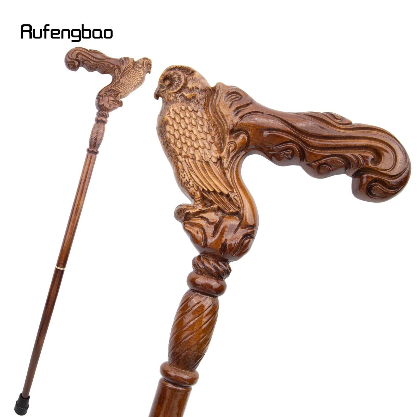 Bâton de mode en bois d'aigle hibou marron, canne décorative de fête de Vampire, baguette de maace,