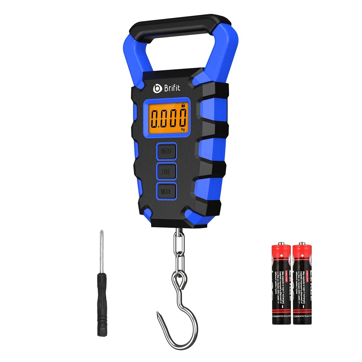 Balance numérique portable 50 kg avec règle, pour pêche, bagages, affichage LED, balance suspendue