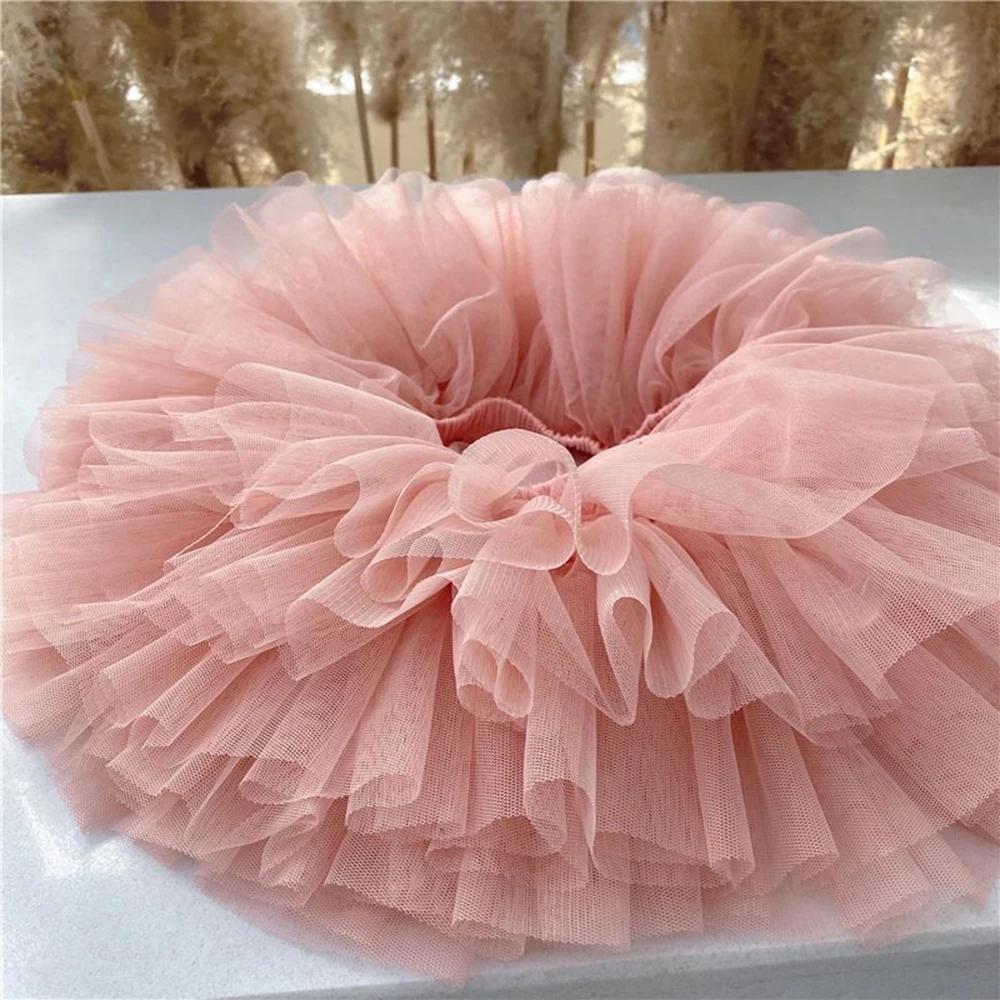 Jupes Tutu noires moelleuses pour petites filles, robe de bal de princesse en Tulle, jupon de danse