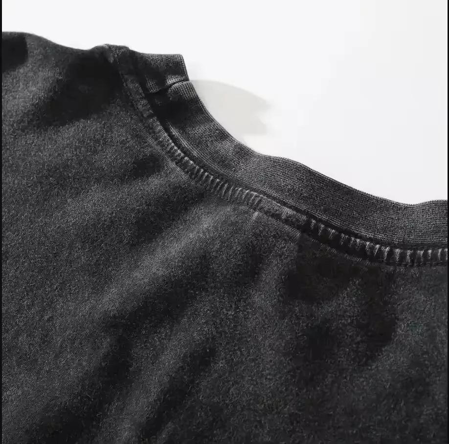 Japonais ombres hérisson lavé à manches courtes col rond Y2k T-Shirt hommes vêtements nouveau dans l