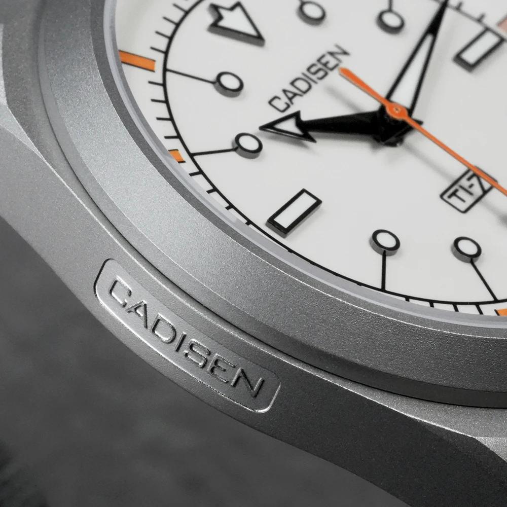 CADISEN TI-7 Autodyne montre-bracelet mécanique automatique en acier titane pour homme, MIYOTA 8215,