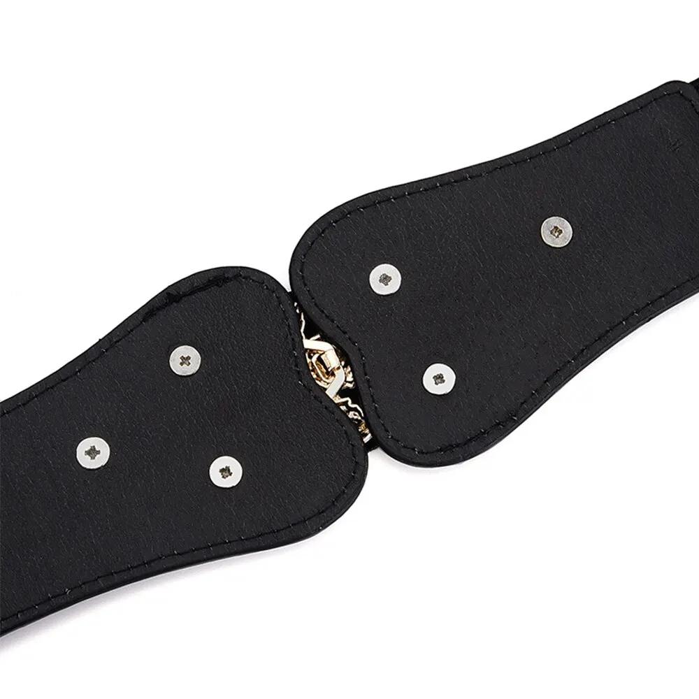 Couverture de taille pour femmes, fermeture de taille élastique en feuille d'or à la mode avec boucl