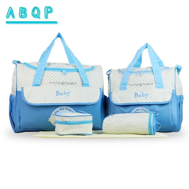 Sac à couches pour bébé grande capacité, ensemble de 5 pièces, sac de rangement pour couches de bébé