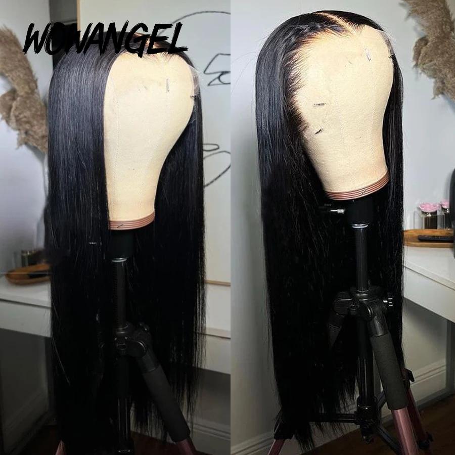 Wowangel-Perruque de Cheveux Naturels Lisses pour Femme, 13x6
