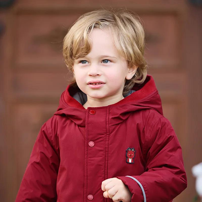Sweat à capuche chaud en coton solide pour enfants, vêtements pour enfants, manteau d'hiver pour gar