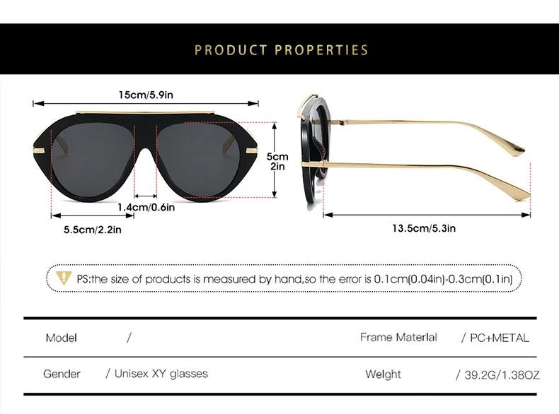 Nouvelles lunettes de soleil aviateur surdimensionnées unisexe – Style rétro années 70, monture doré
