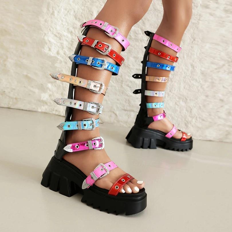 Sandales de Performance en Cuir NucleanVerni, Nouvelle Taille, pour Boîte de Nuit, T-aught, Trou en