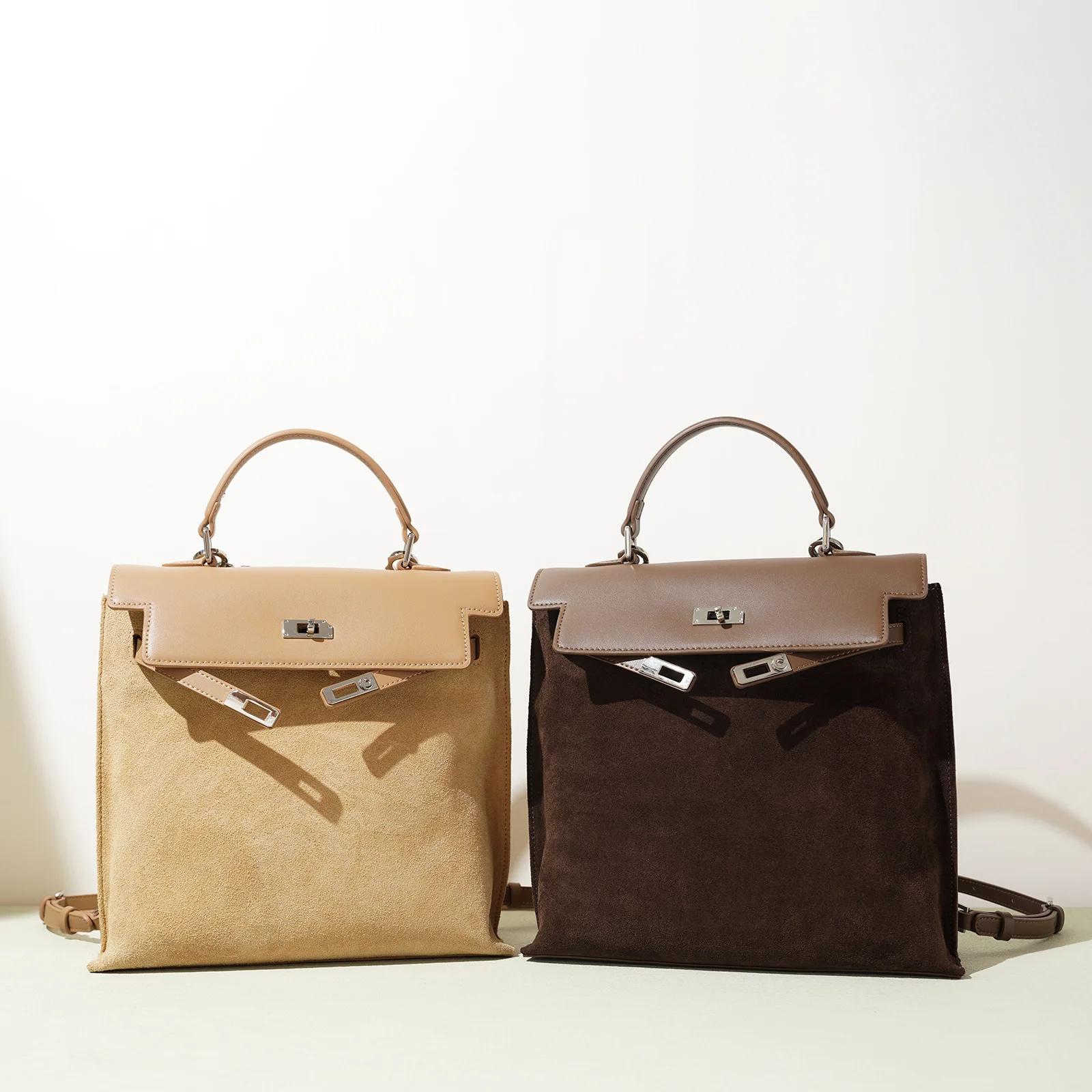 Sac à dos Vintage en daim et cuir pour femmes, fourre-tout multifonctionnel à bandoulière, fourre-to