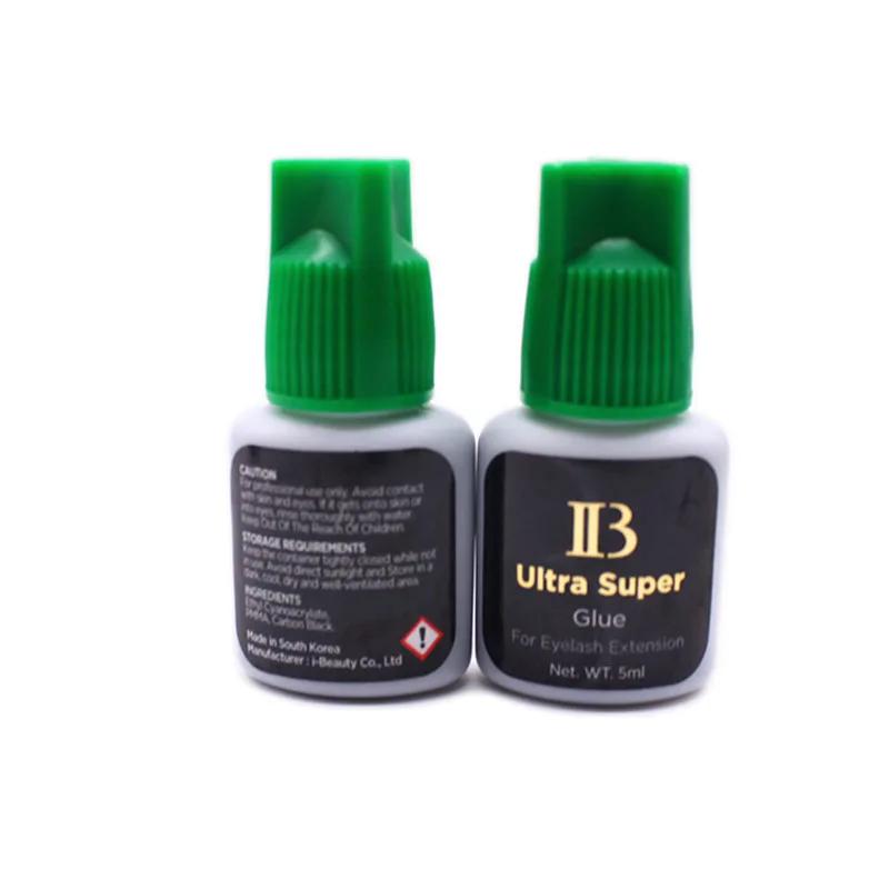 Colle Ultra Super IB 5/10ml à séchage rapide pour extensions de cils, bouchon vert, colle forte, adh