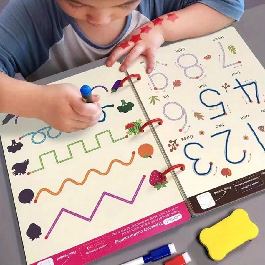 Cahier d'exercices de formation de contrôle de stylo pour tout-petits, cahier de pratique de traçage