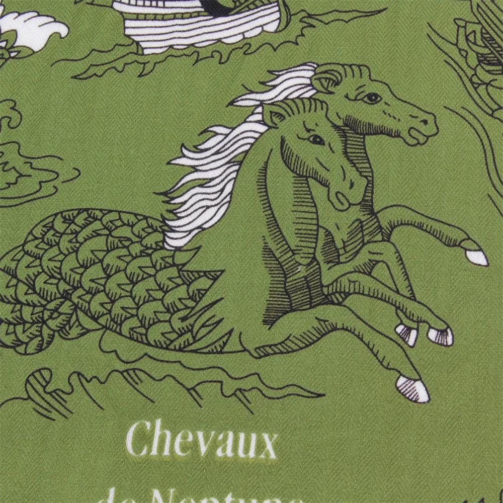 POBING 30% soie 70% cachemire écharpe femmes roulé à la main cheval imprimé foulards carrés envelopp