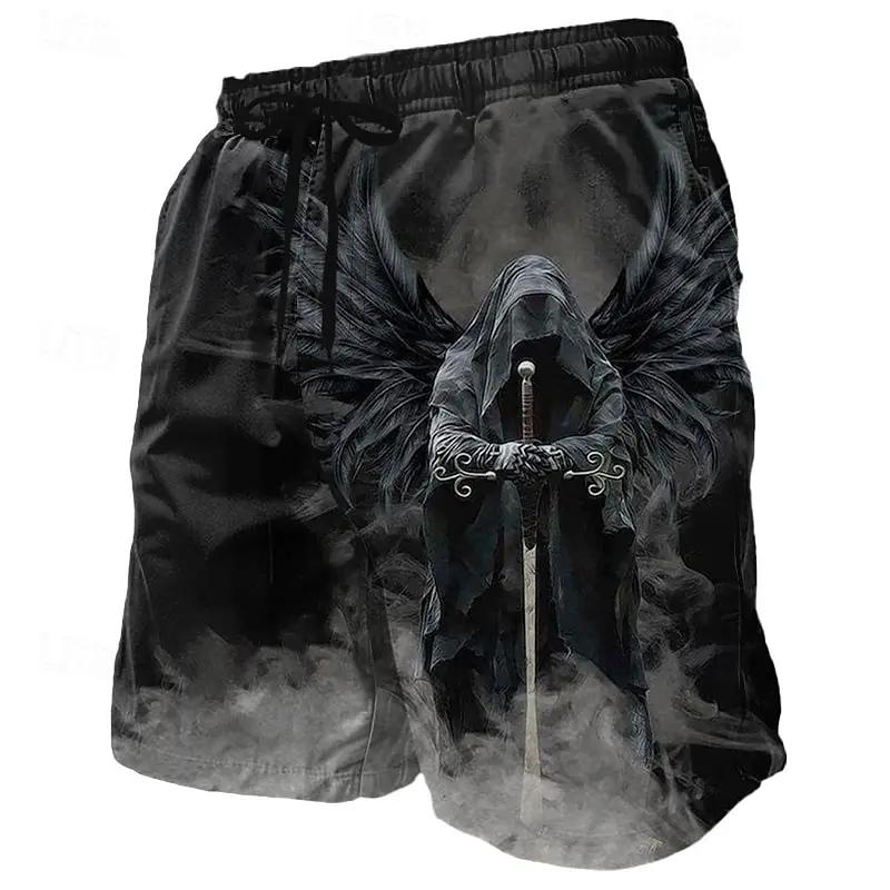 3d ange dieu imprimer maillot de bain pour hommes rue hip hop punk shorts décontractés hommes été sh