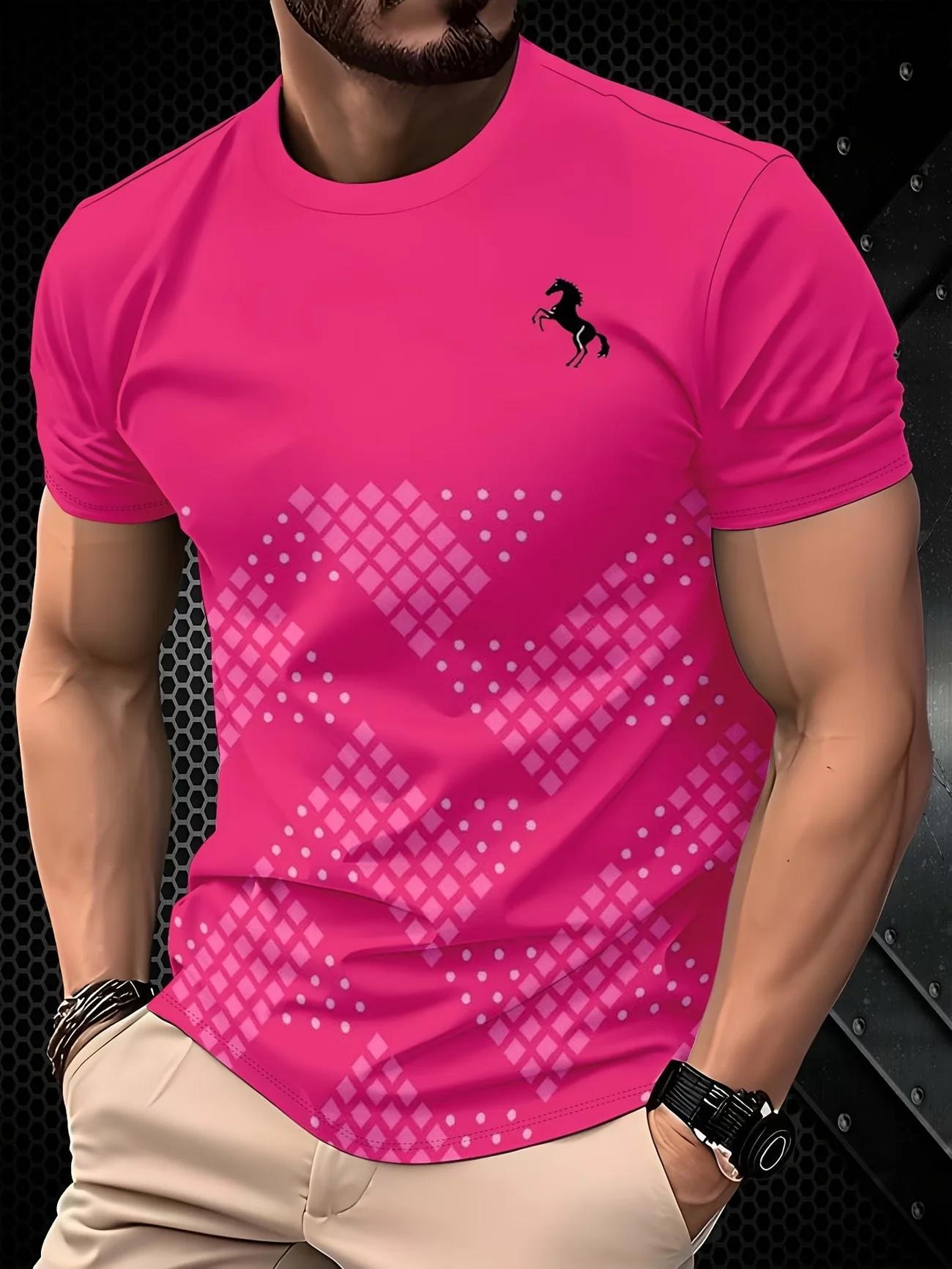 T-shirt d'été de luxe pour homme à imprimé 3D dégradé, motif abstrait vague tourbillonnante turquois