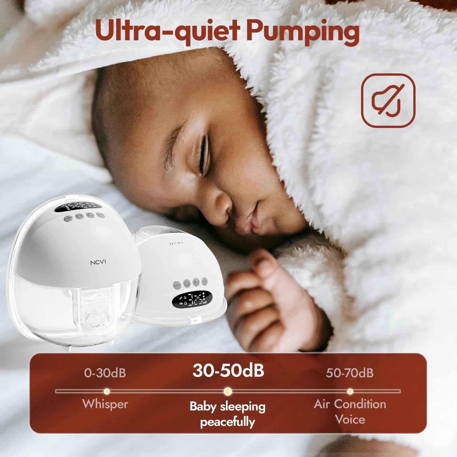 Tire-lait électrique NCVI, tire-lait mains libres avec 4 modes et 9 niveaux, faible bruit, embouts d