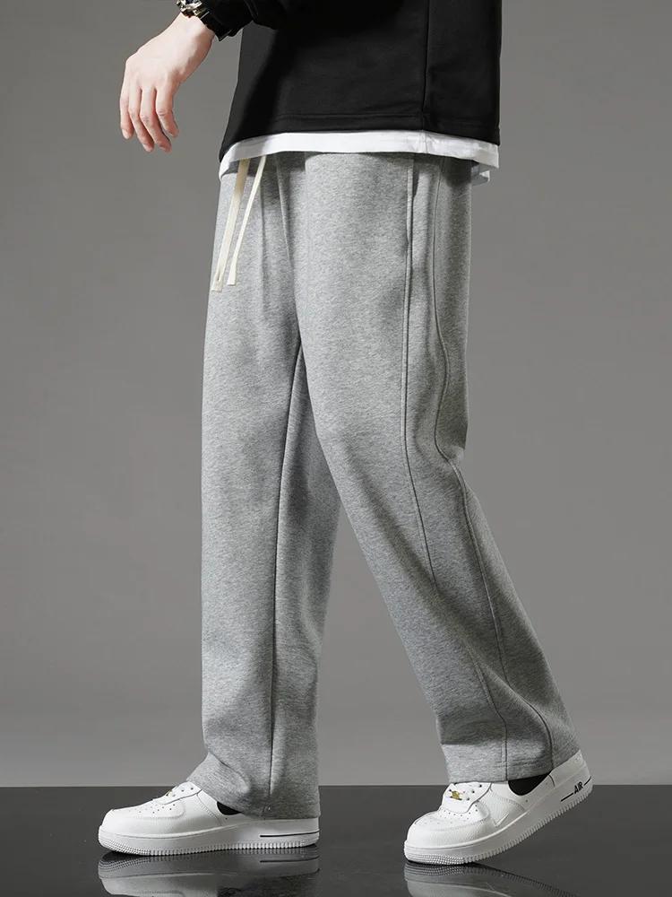 Printemps automne hommes pantalons de survêtement mode coréenne vêtements de sport cordon jambe larg