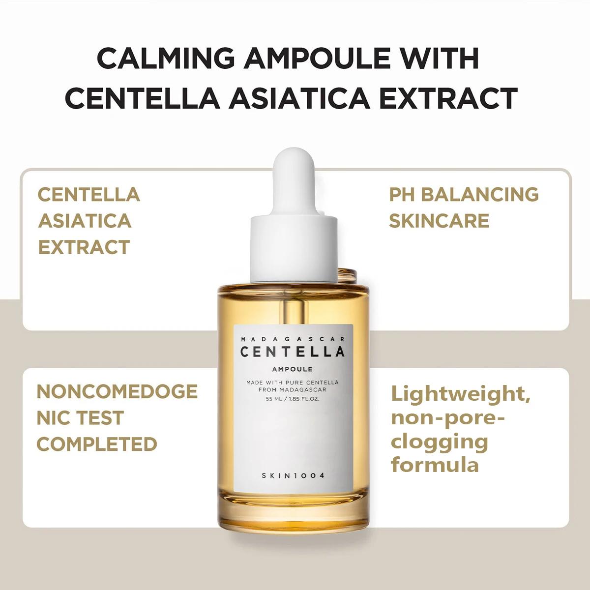 SKIN1004 Ampoule à la Centella de Madagascar 55ml, apaisante et rafraîchissante Lissage des tons r