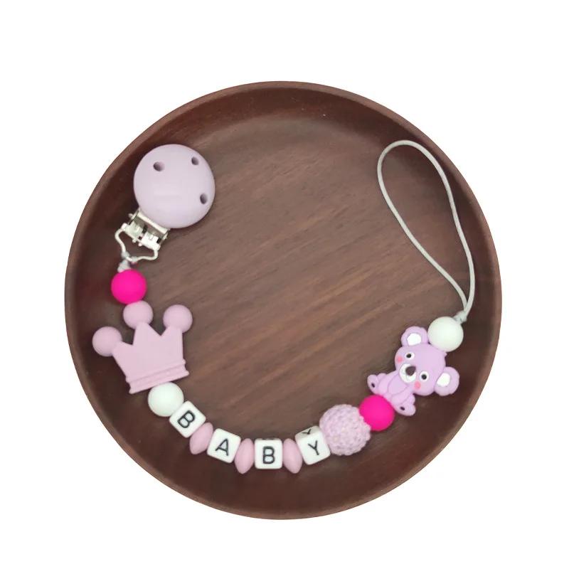 Attache-sucette factice en bois pour bébé, en Silicone fait à la main, chaîne de dentition sûre, ann