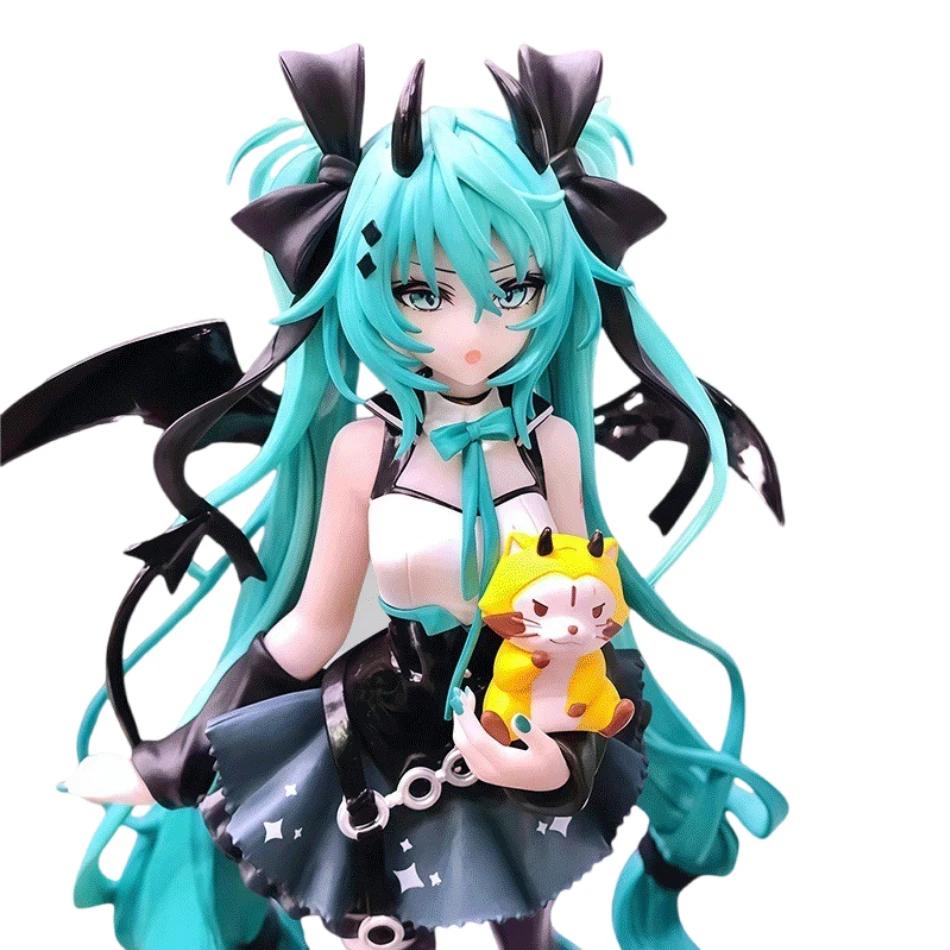 19cm Anime petit diable Hatsune Miku fait à la main petit raton laveur Miku ange foncé fait à la mai