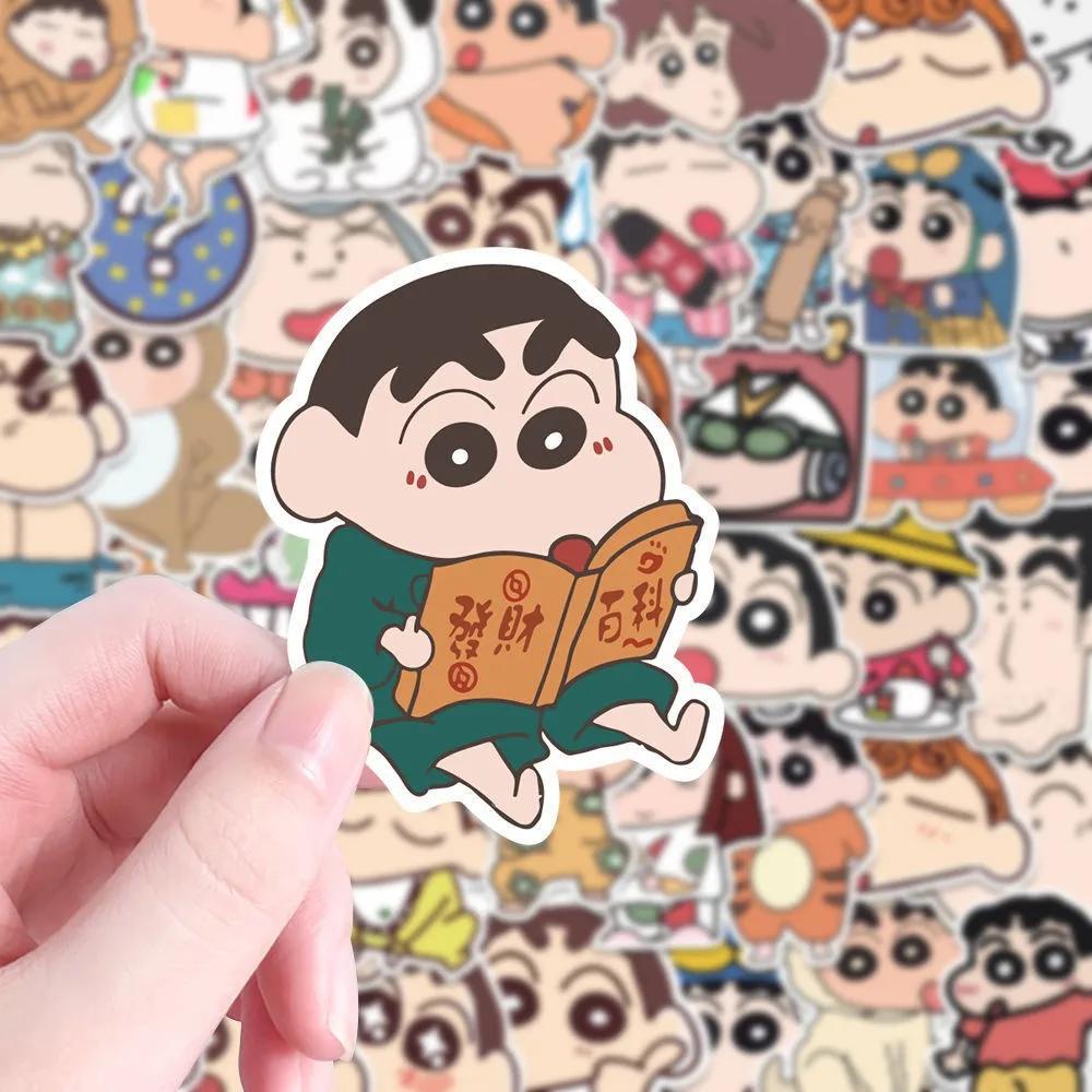 100 pièces dessin animé Crayon Shin Chan autocollants Kawaii décalcomanies enfants jouets pour voitu