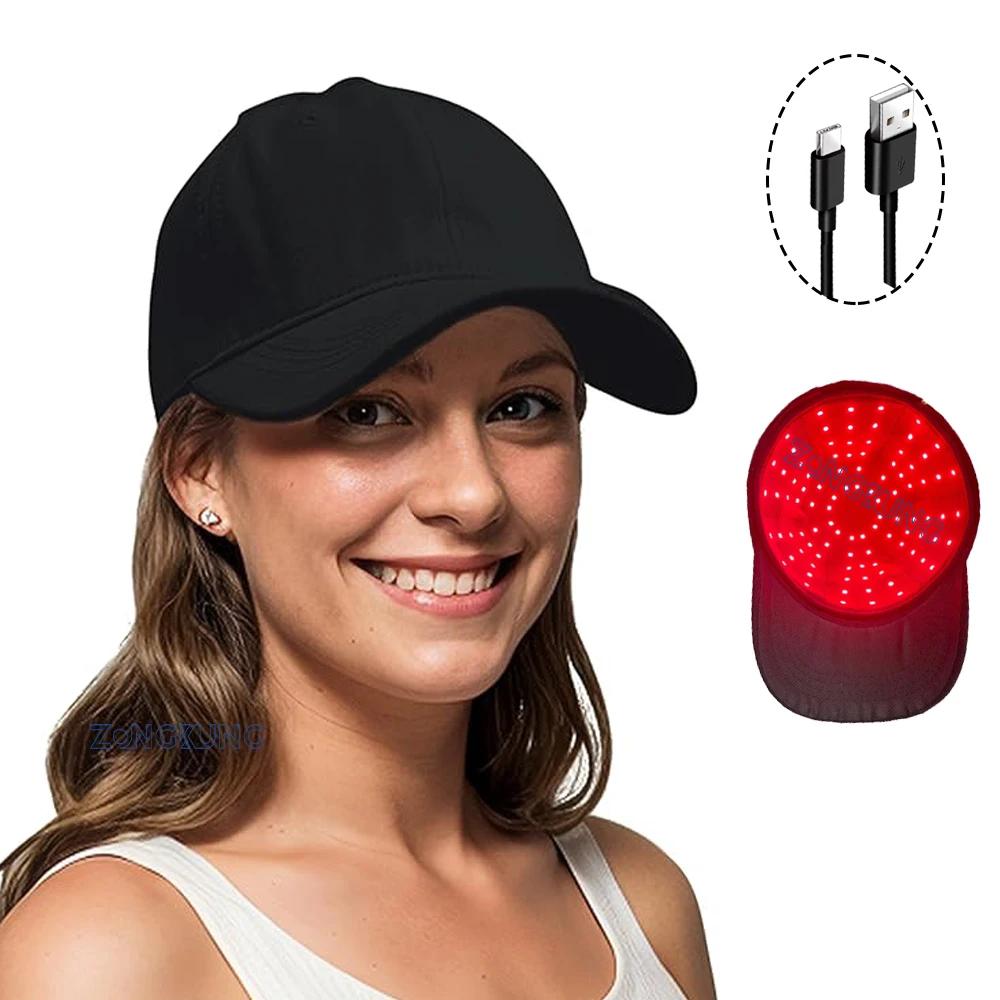 Casquette de thérapie de croissance des cheveux infrarouge à la lumière rouge, chapeau anti-perte de