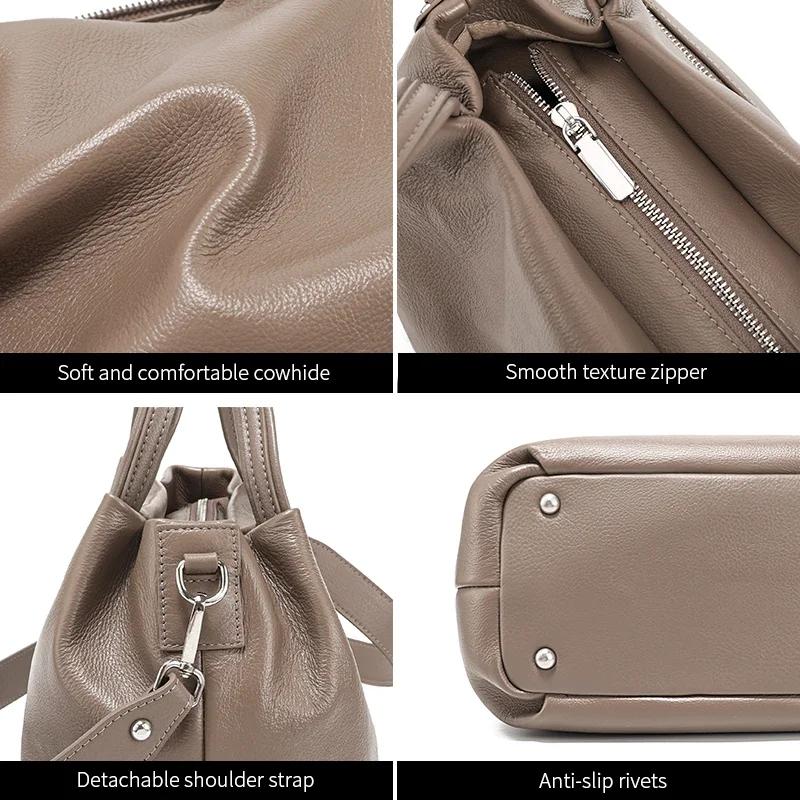 Sac à main en cuir de vache véritable pour femmes, sac à bandoulière de luxe, sacs de marque de luxe