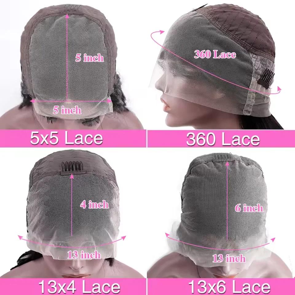 Perruques frontales en dentelle HD transparente 13x6, cheveux humains brésiliens, ondulées, longueur