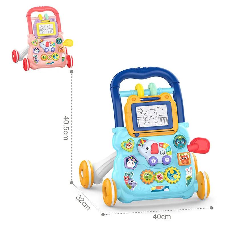 Chariot trotteur multifonctionnel anti-basculement pour bébés de 1 à 3 ans, aide à la marche et joue