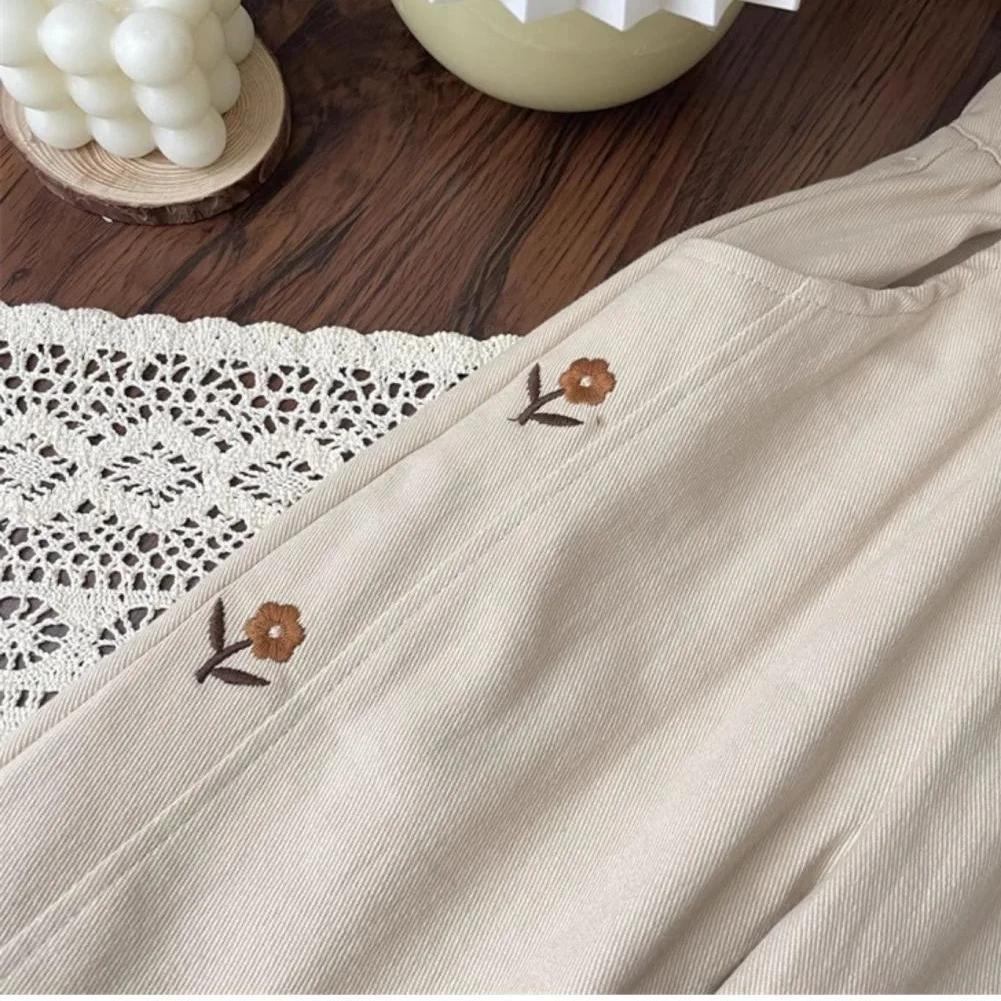 Pantalons décontractés pour enfants, 2-6T, en coton, avec broderie de fleurs, taille élastique, pour