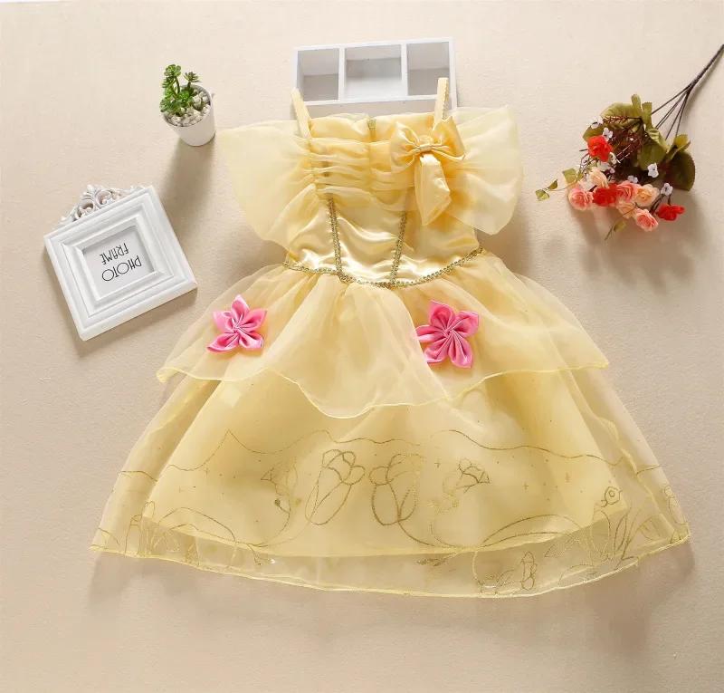 Robe de princesse pour filles, Costume d'halloween Disney, Elsa, Anna, blanche-neige, aurore, Sofia,